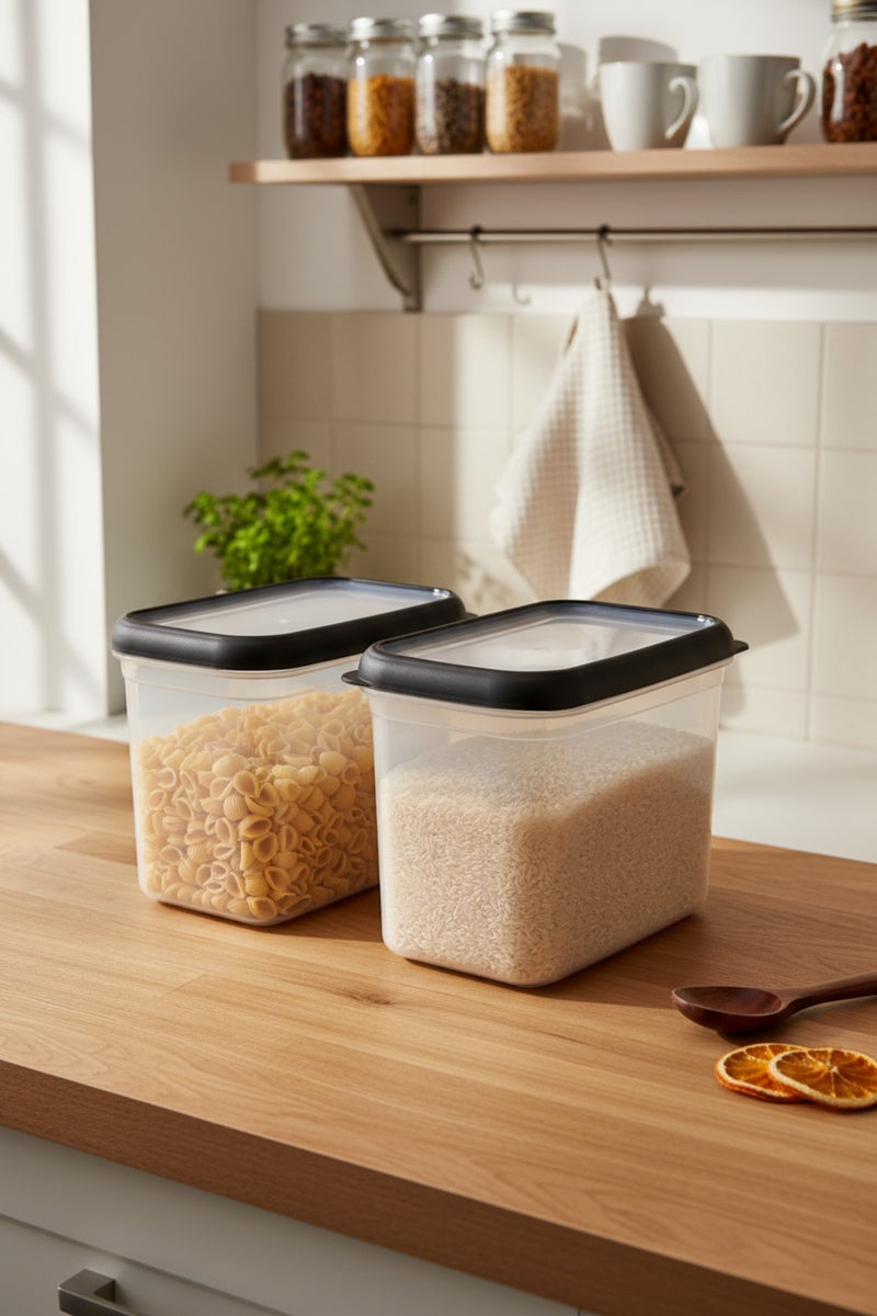 Bernardo Hide Plus 2-Piece Storage Container Black (2X 1.9Lt) (Made in Turkey) - Image 2